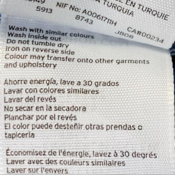 TOPSHOP Bright Blue Cut off Moto Denim Jean Shorts Size 28 - Picture 8 of 8